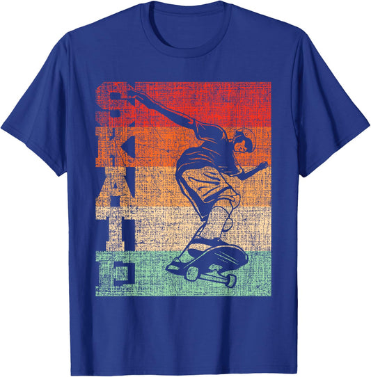 Retro Skate Skateboarder Skateboard Skateboarding Skater T-Shirt - T-Shirt | Royal