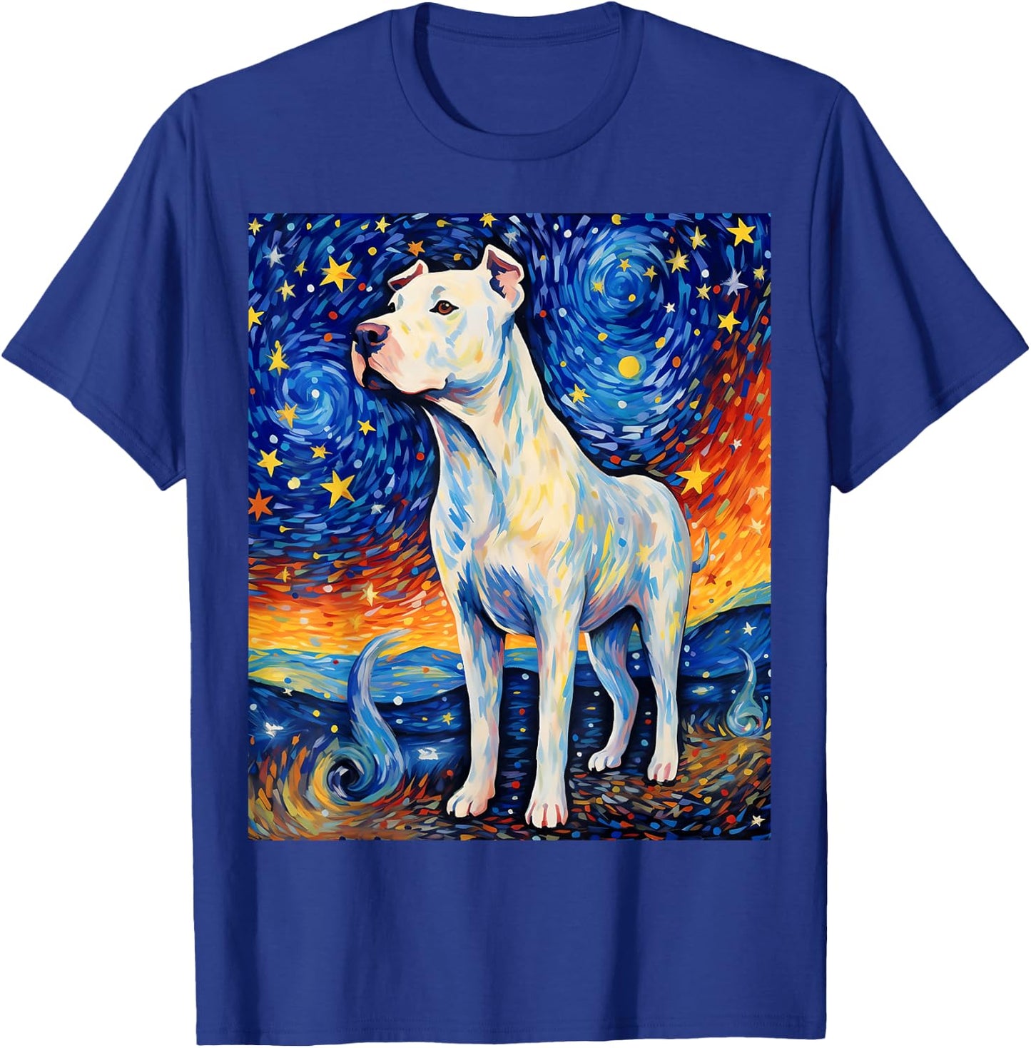 Surreal Starry Night Dogo Argentino Dog T-Shirt - T-Shirt | Royal