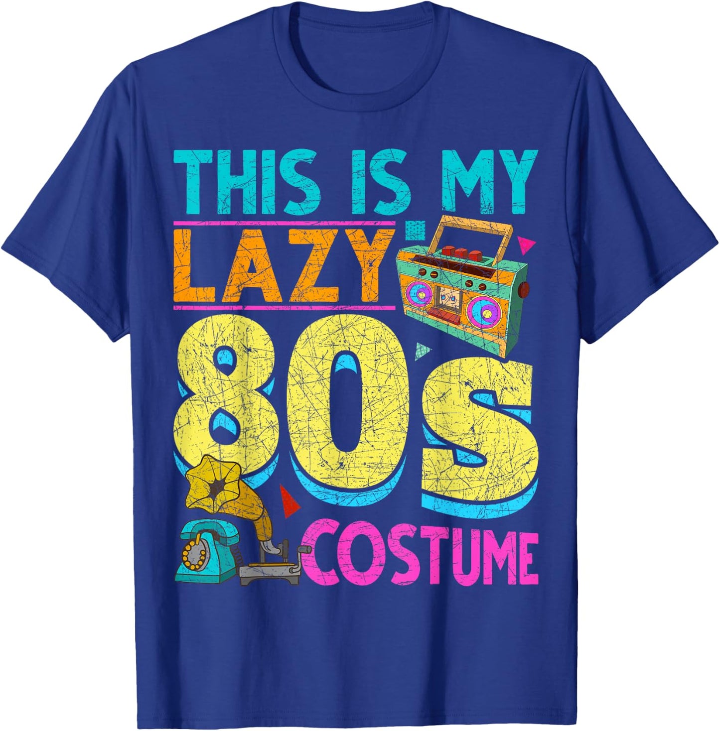 Funny This Is My Lazy 80s Costume Party Vintage Eighties T-Shirt - T-Shirt | Royal
