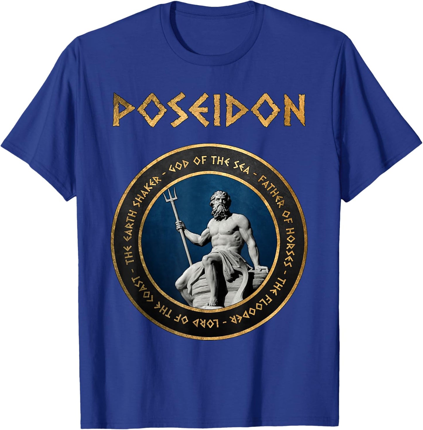 Poseidon Ancient Greek God Greece Mythology Symbol T-Shirt - T-Shirt | Royal