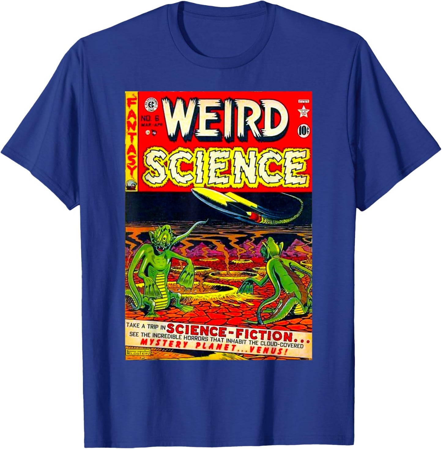 Funny Nerdy Weird Science Space Aliens Retro Comic Teacher Men Women Kids T-Shirt - T-Shirt | Royal
