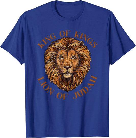 Vintage King Of Kings, Lion Of Judah Jesus Bible Judah T-Shirt - T-Shirt | Royal