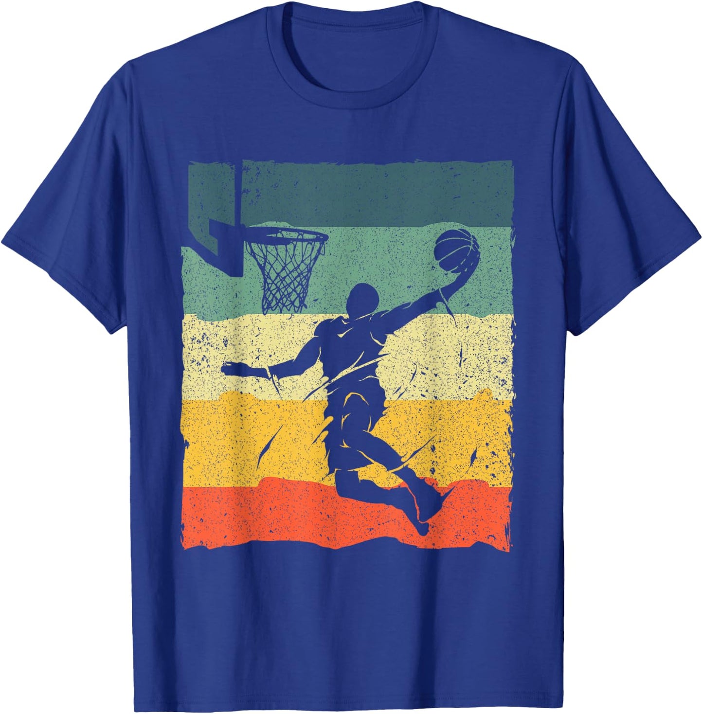 Cool Basketball Art Women Vintage Basketball Player Small T-Shirt - T-Shirt | Royal