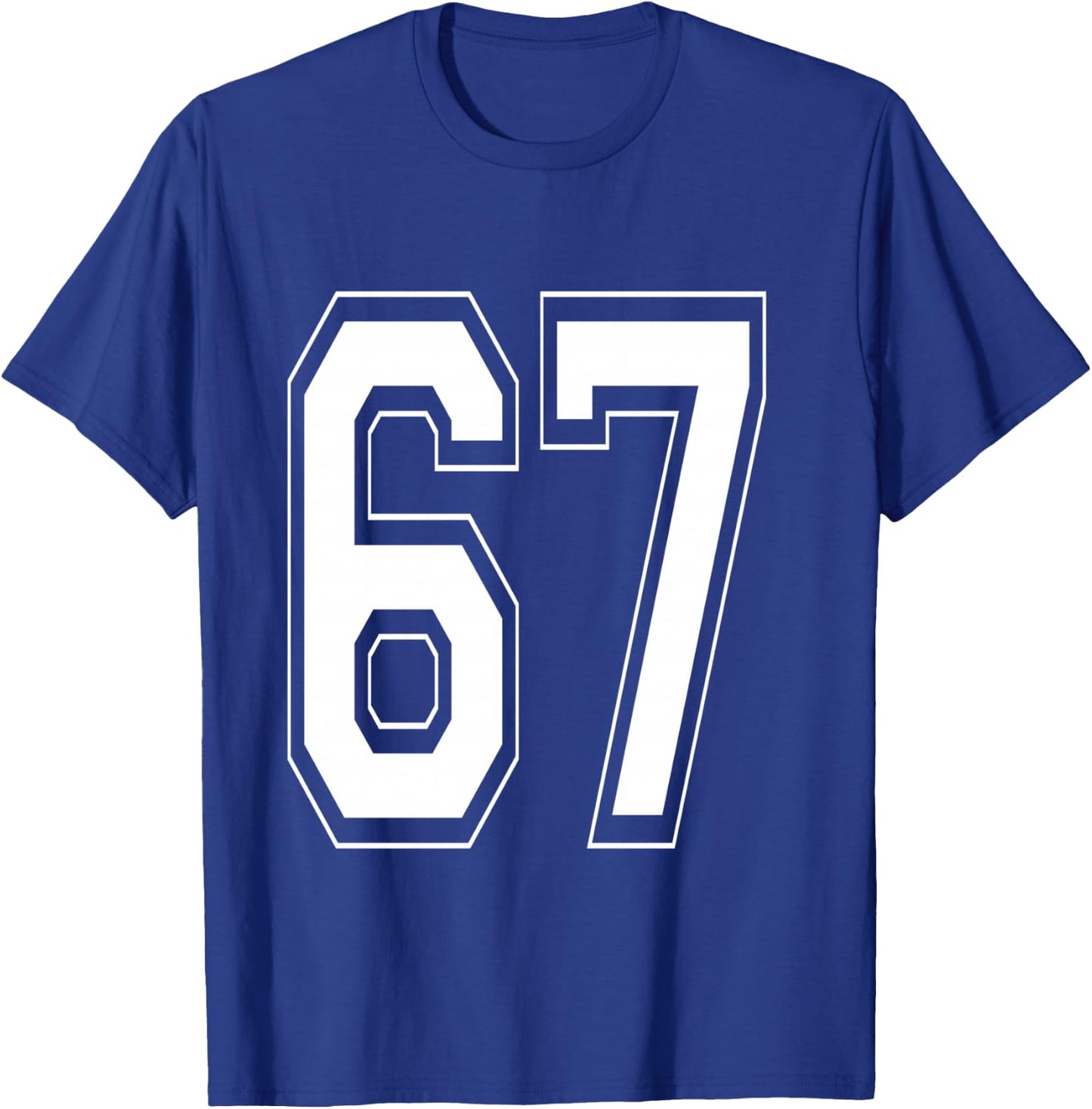 Number 67 Baseball Football Soccer Numbered Jersey T-Shirt - T-Shirt | Royal