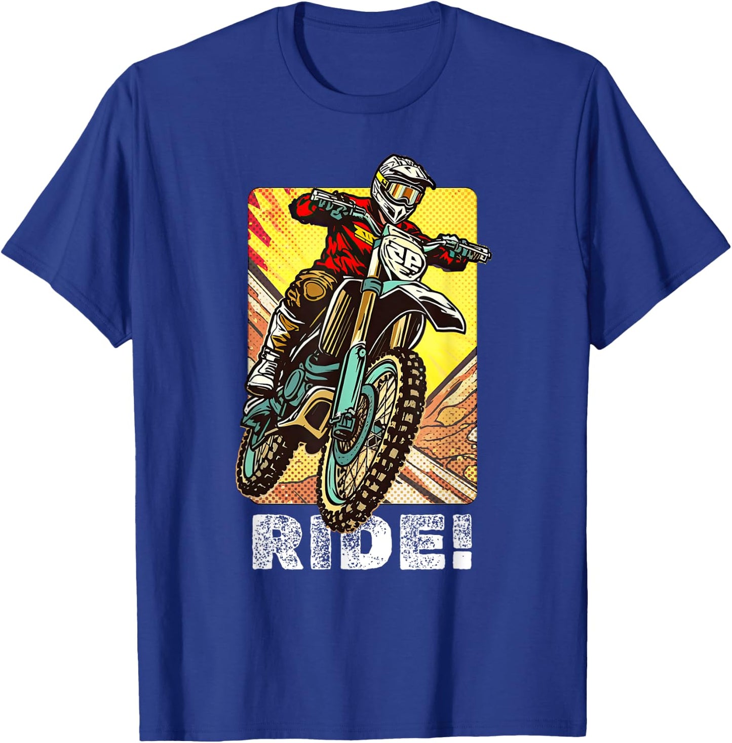 Motocross Dirt Bike Rider Vintage Dirt Bike T-Shirt - T-Shirt | Royal