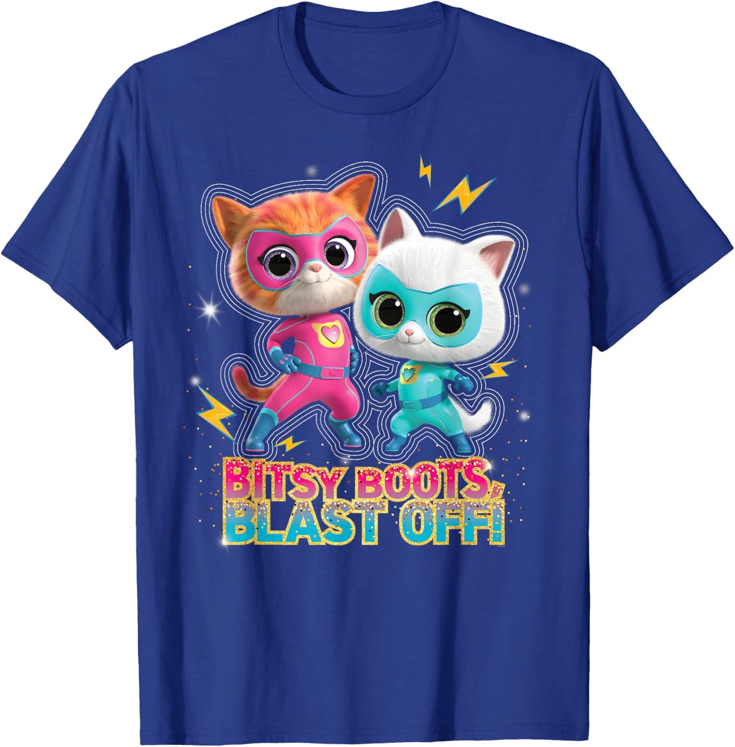Disney Junior SuperKitties Ginny and Bitsy Boots Blast Off! Small T-Shirt - T-Shirt | Royal