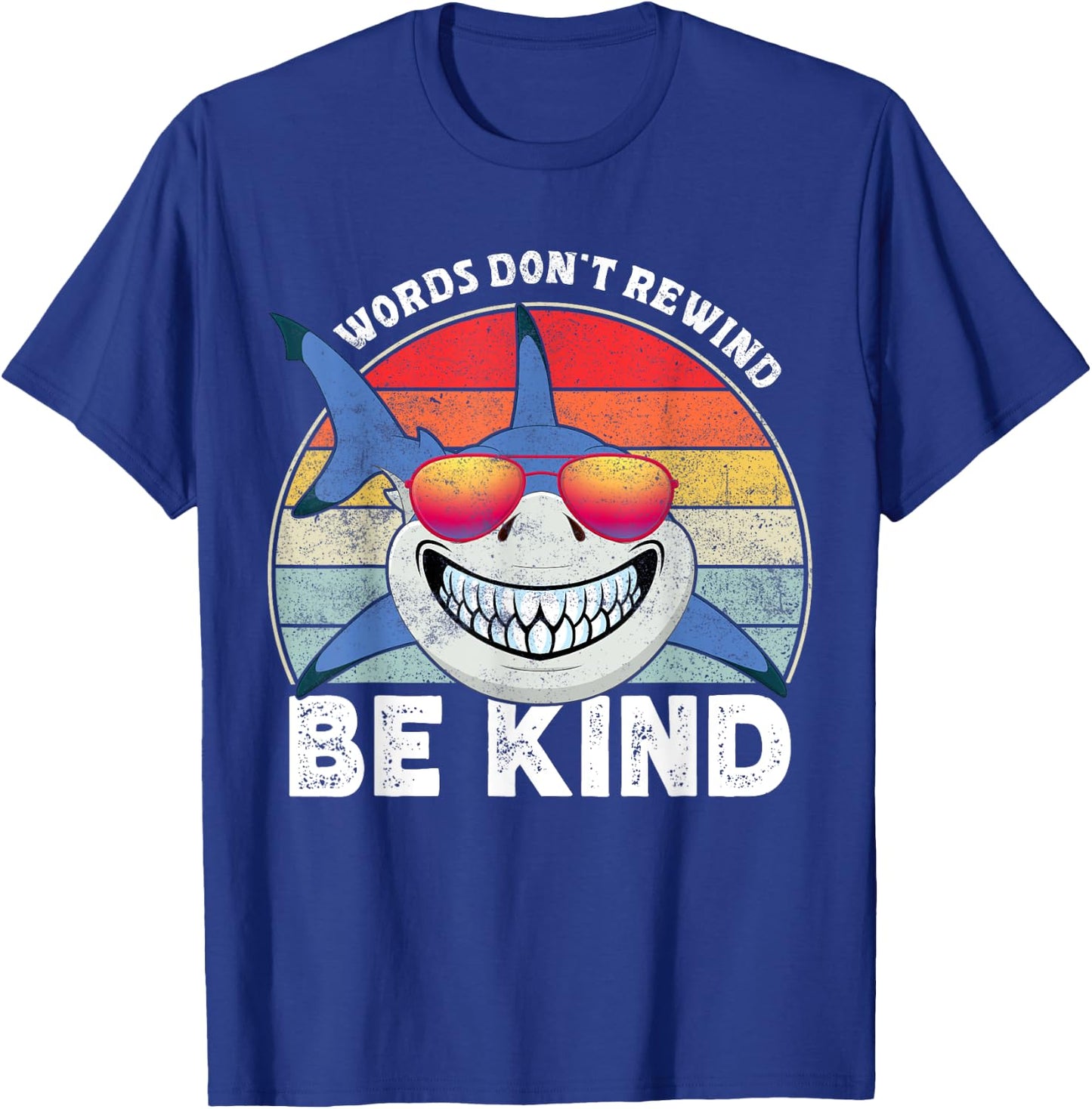 Be Kind Words Don't Rewind Shark Unity Day Orange Kids T-Shirt - T-Shirt | Royal