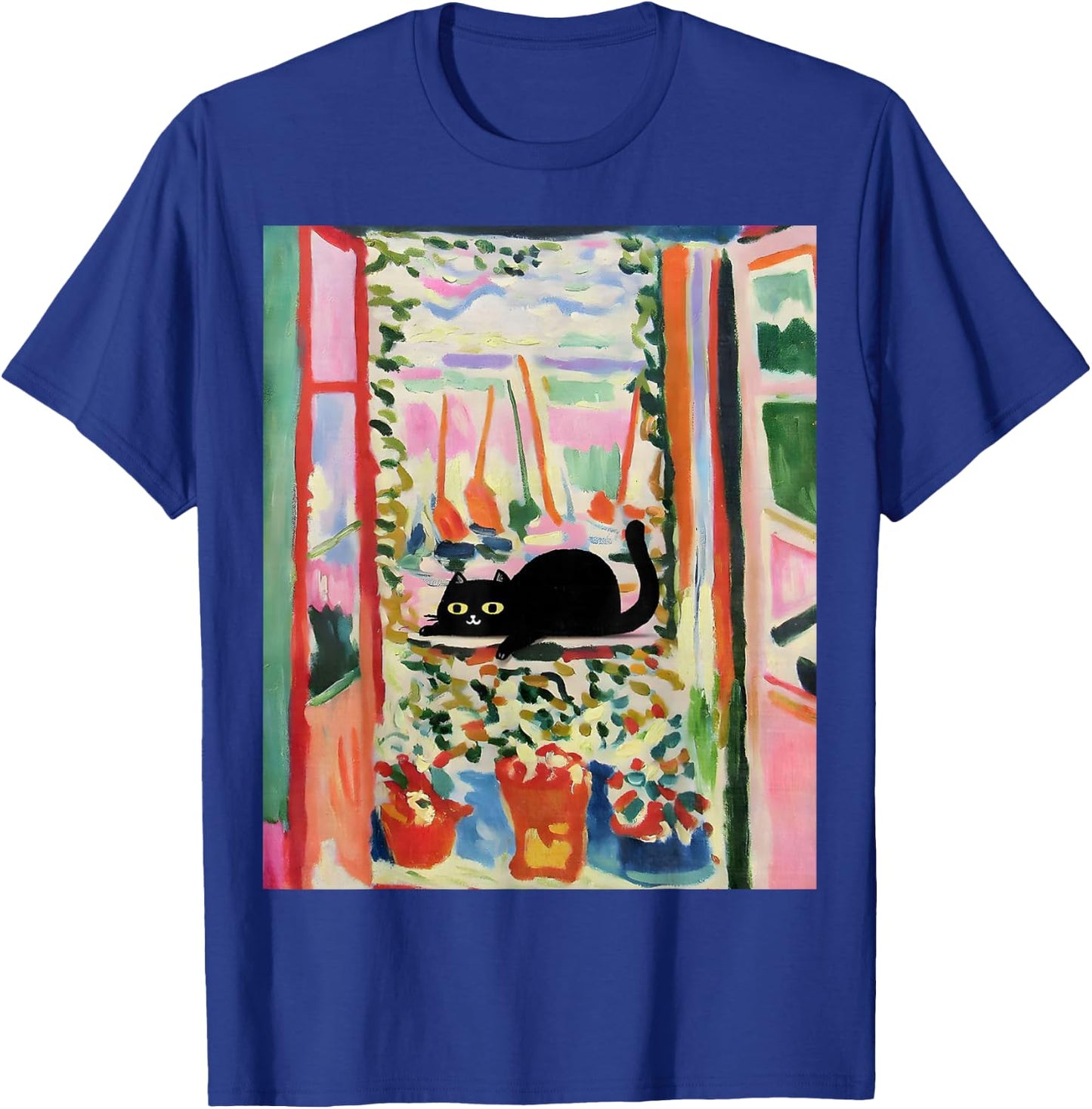 Matisse Open Window Cat Black cat T-Shirt - T-Shirt | Royal