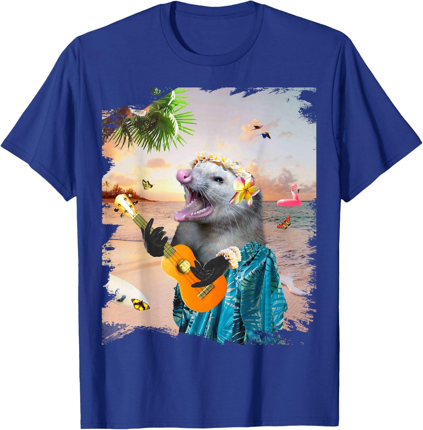 Aloha Hawaiian Possum Opossum Beach Funny T-Shirt - T-Shirt | Royal