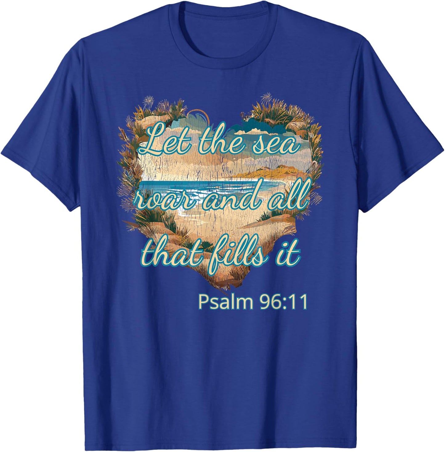 Beach Theme Christian Quotes Bible Verse Sayings T-Shirt - T-Shirt | Royal