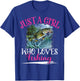 Just A Girl Who Loves Fishing Girls T-Shirt - T-Shirt | Royal