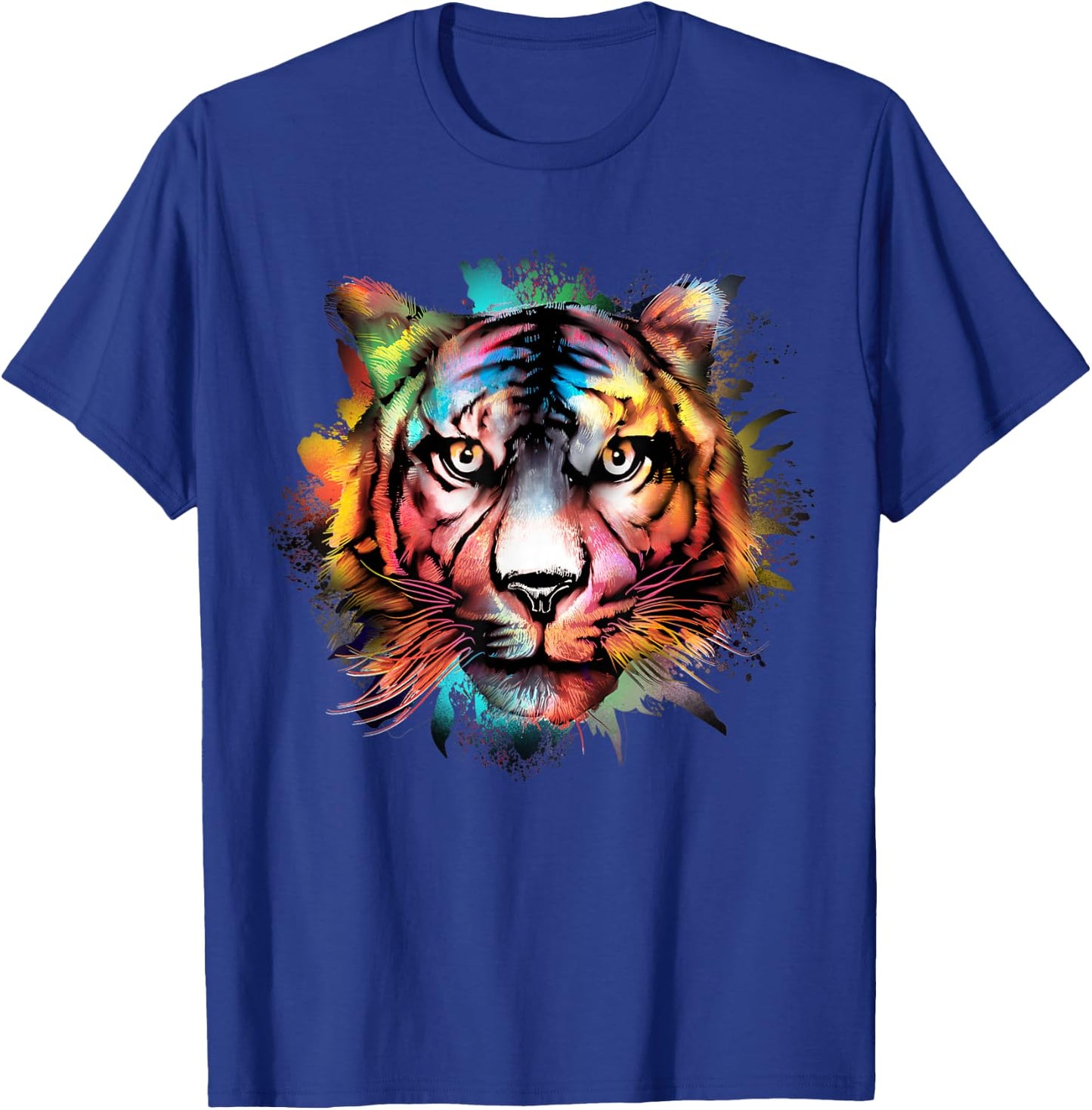 Tiger Watercolour Colorful Tiger Lover T-Shirt - T-Shirt | Royal