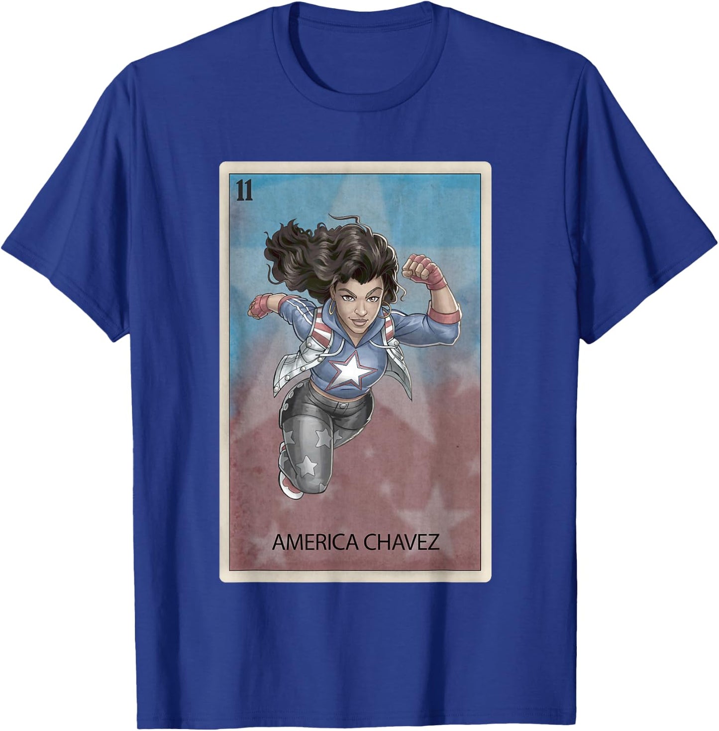 Marvel Comics Retro Classic America Chavez Playing Card T-Shirt - T-Shirt | Royal