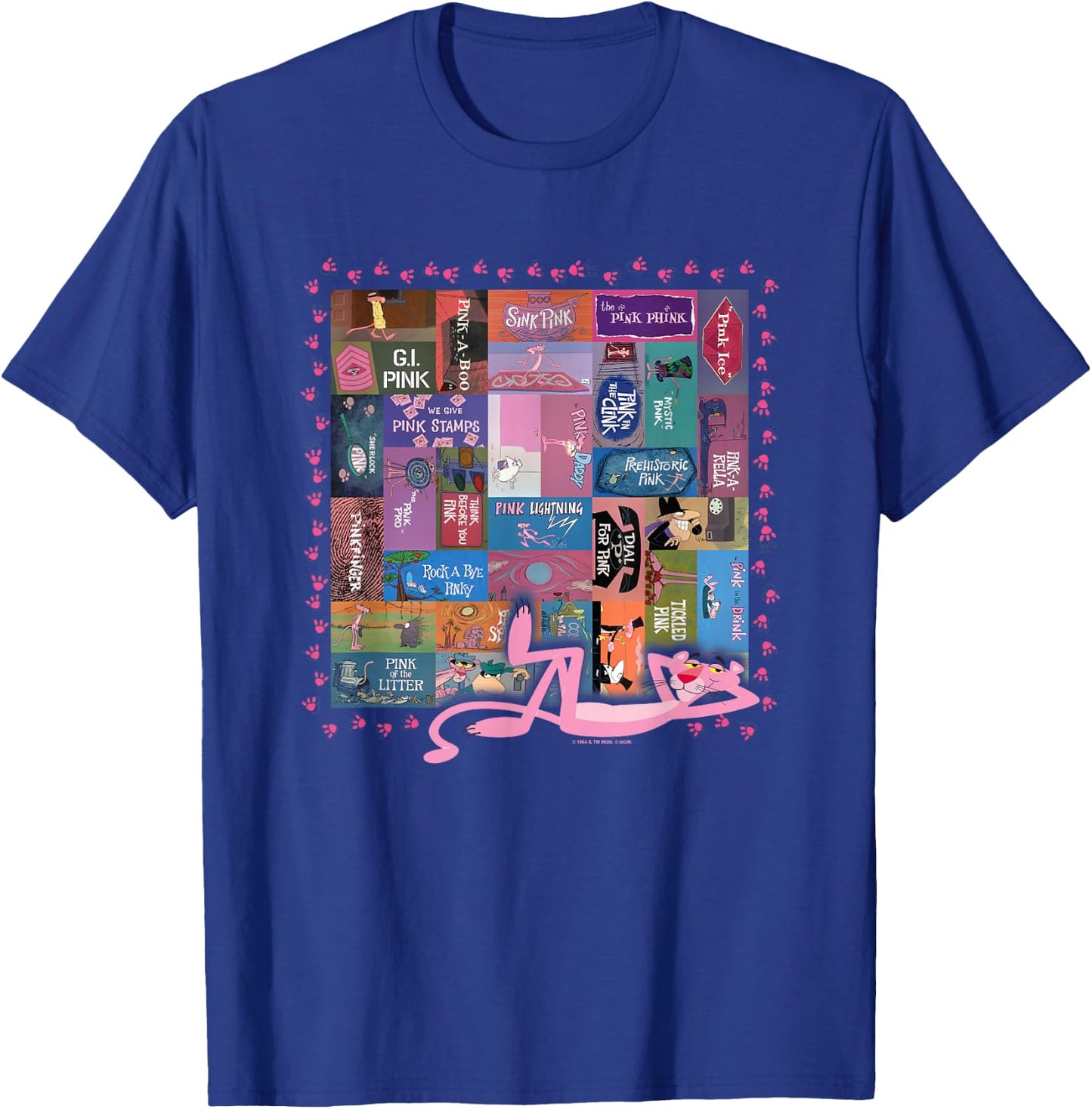 Pink Panther Vintage Titles Small T-Shirt - T-Shirt | Royal