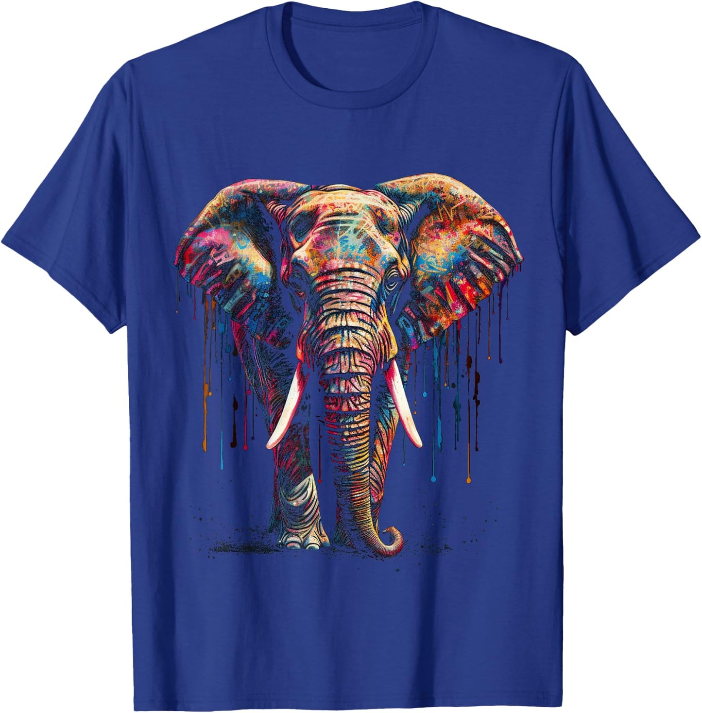 Elephant Art - Animal Colourful Zoo Elephant T-Shirt - T-Shirt | Royal