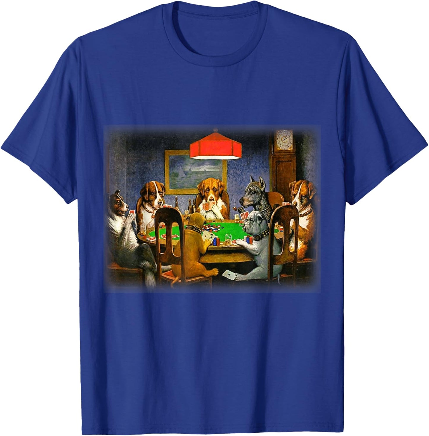 Dogs Playing Poker | A Friend in Need | Funny Dog Lover Art T-Shirt - T-Shirt | Royal