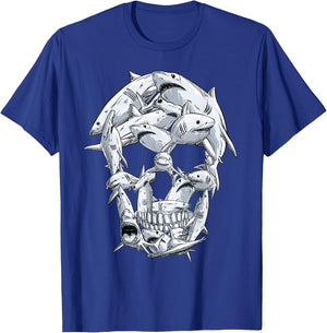 Sharks skull women kids boys girls shark Halloween T-Shirt - T-Shirt | Royal