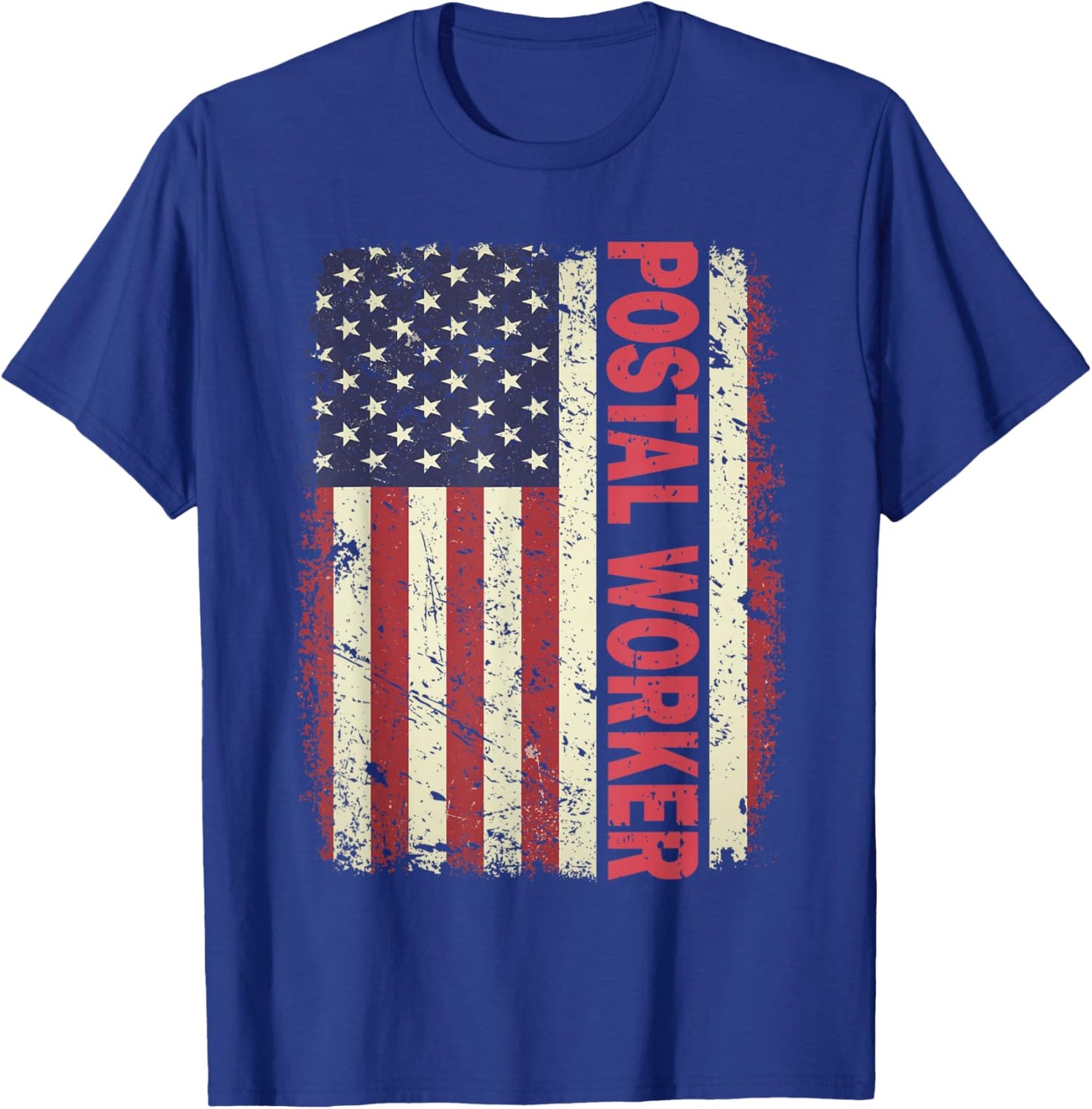 Patriotic Postal Worker Vintage USA American Flag US Postal T-Shirt - T-Shirt | Royal