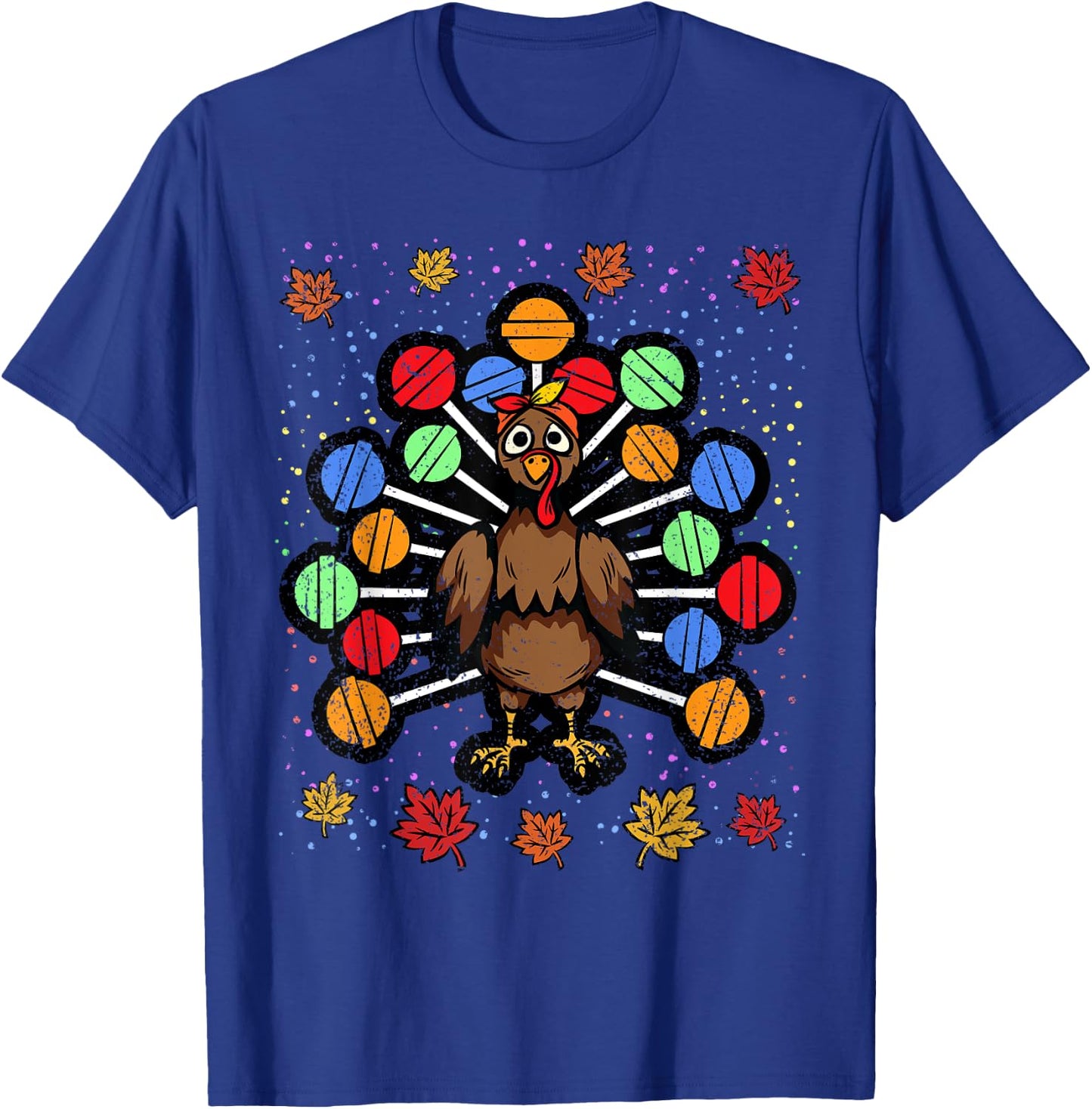 Turkey Lollipop Thanksgiving Day Funny Candy Boys Girls Kids T-Shirt - T-Shirt | Royal