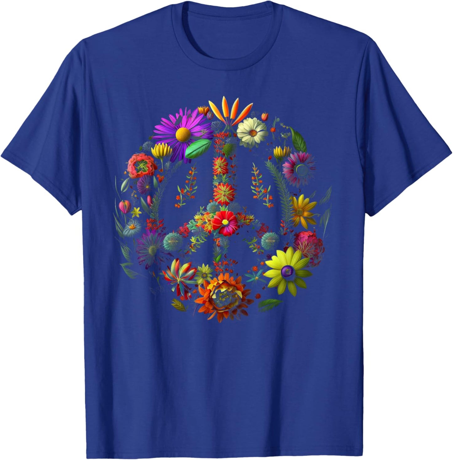 Peace hand tie sign of freedom hippie flower child T-Shirt - T-Shirt | Royal
