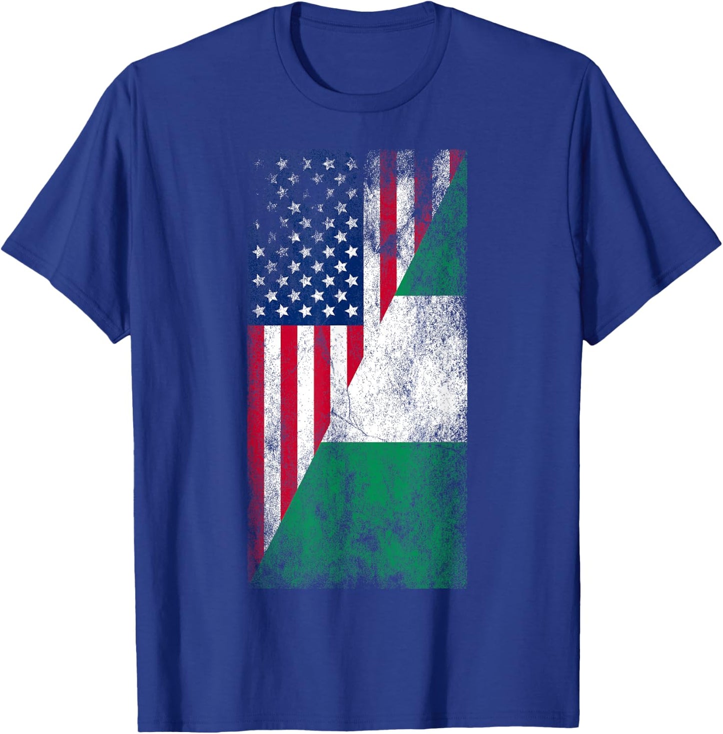 USA & Nigeria Flags - United States of America, Nigerian T-Shirt - T-Shirt | Royal