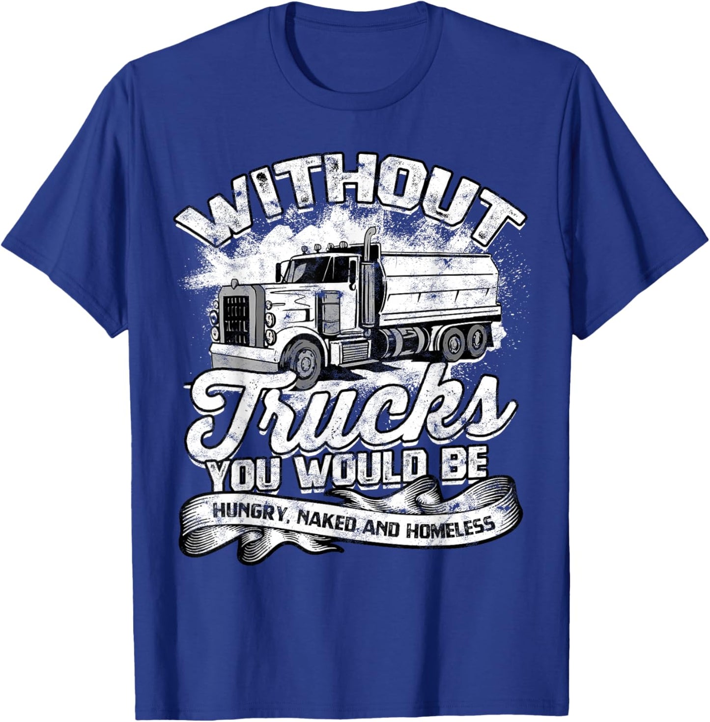 Truck Driver Design Dad Big Rig Semi-Trailer Truckin T-Shirt - T-Shirt | Royal