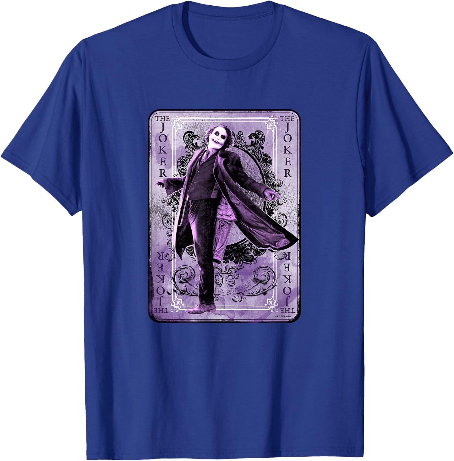 The Dark Knight The Joker Supervillain Playing Card Poster T-Shirt - T-Shirt | Royal
