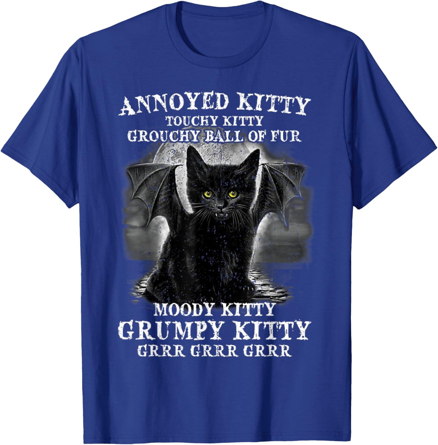 Cat Bat Annoyed Kitty Touchy Kitty Grouchy Ball Of Fur Women T-Shirt - T-Shirt | Royal