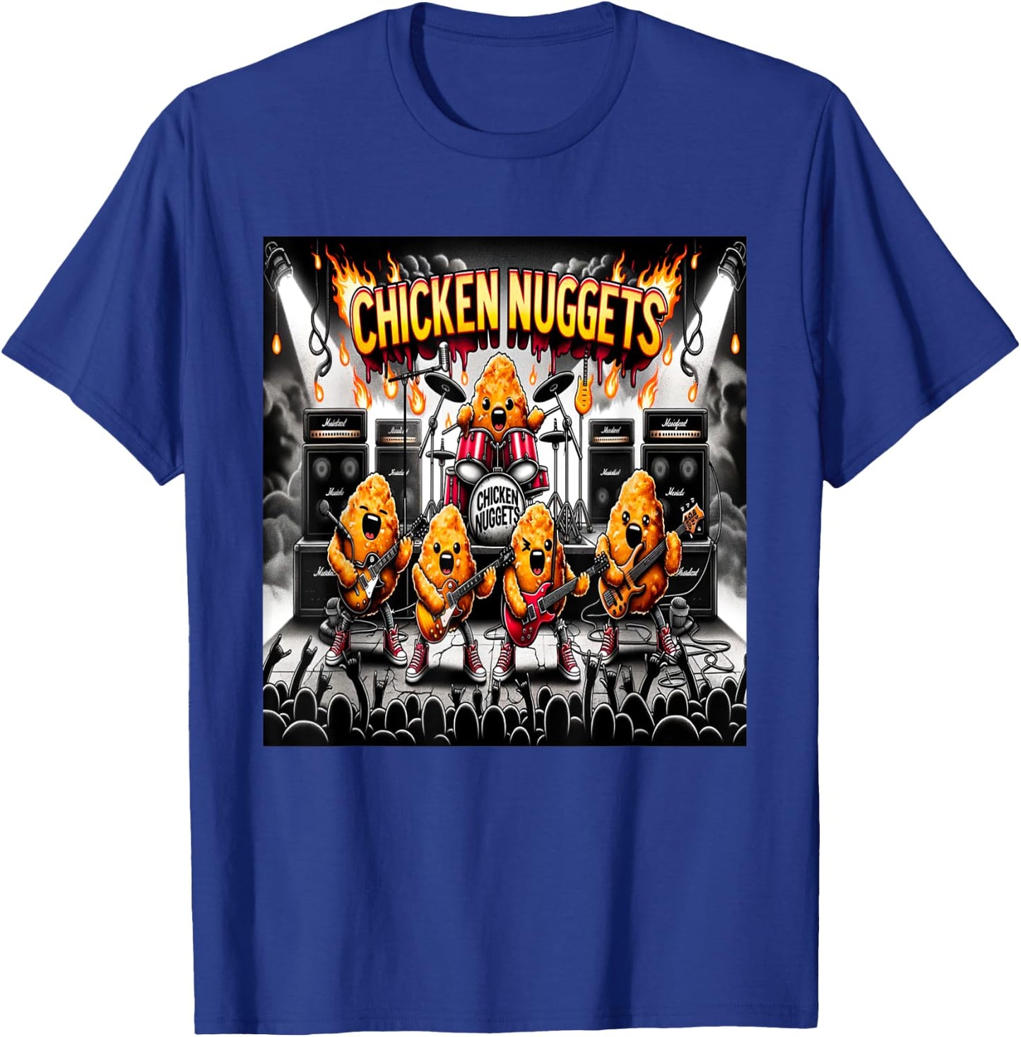 Chicken Nuggets Heavy Metal World Tour T-Shirt - T-Shirt | Royal
