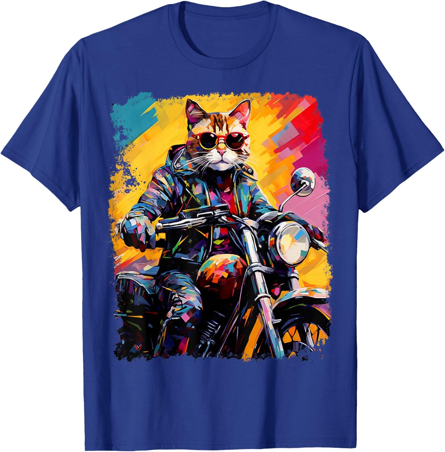 Cat on Motorcycle Women T-Shirt - T-Shirt | Royal