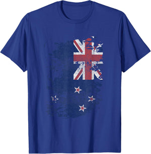 New Zealand Flag NZ Vintage Flag T-Shirt - T-Shirt | Royal