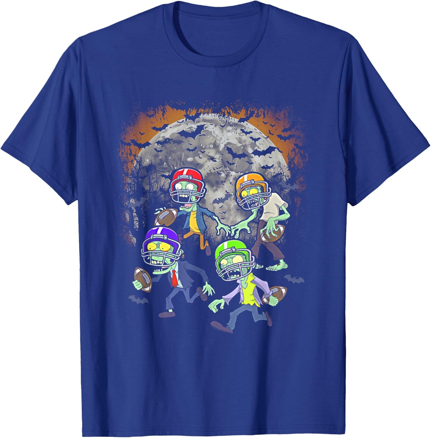 Football Zombie Player Halloween Spooky Football Team Sport T-Shirt - T-Shirt | Royal