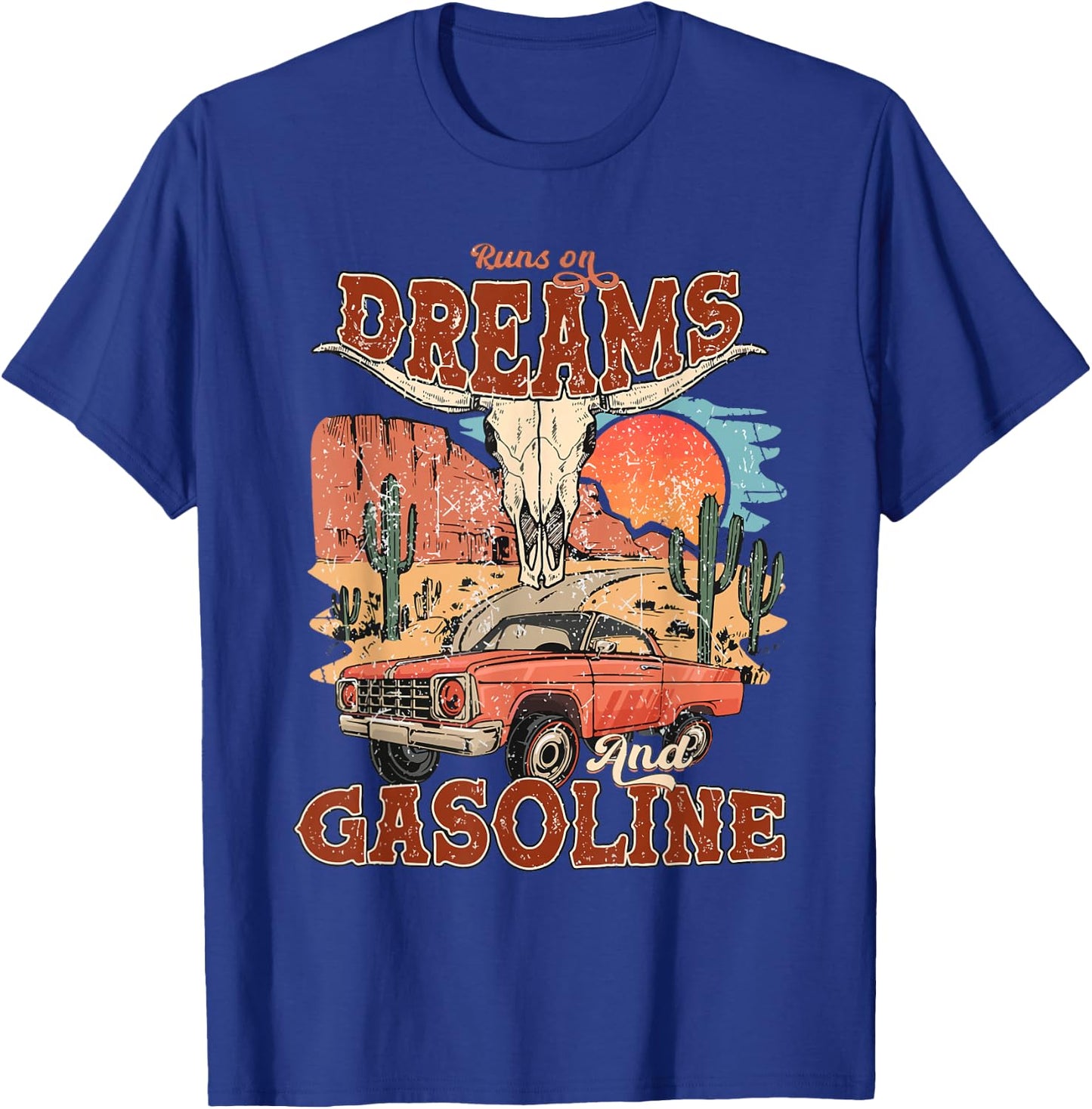 Runs On Dreams And Gasoline | I Got A Heart Like A Truck T-Shirt - T-Shirt | Royal