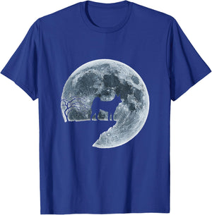 Kai Ken Halloween Costume Moon Silhouette T-Shirt - T-Shirt | Royal