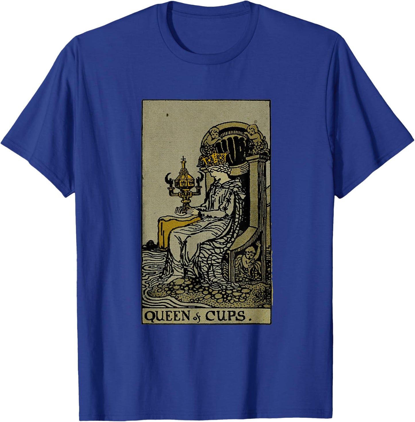 Vintage Tarot Card Queen of Cups T-Shirt - T-Shirt | Royal