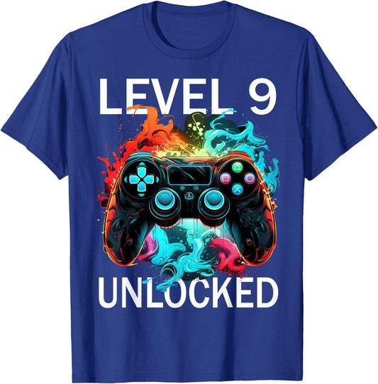 9th Birthday Game 9 Year Old T-Shirt - T-Shirt | Royal