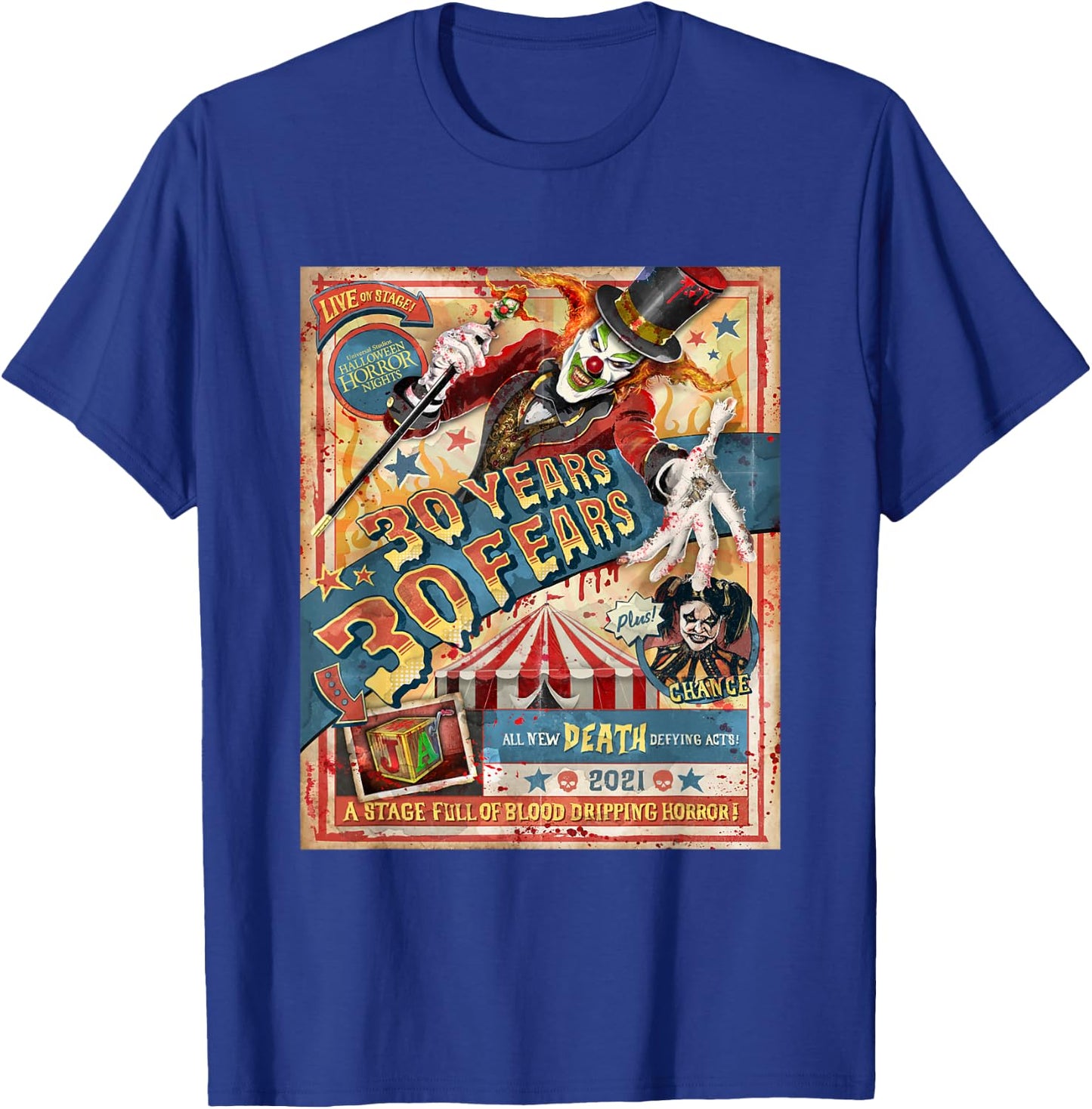 Halloween Horror Nights HHN Jack the Clown T-Shirt - T-Shirt | Royal
