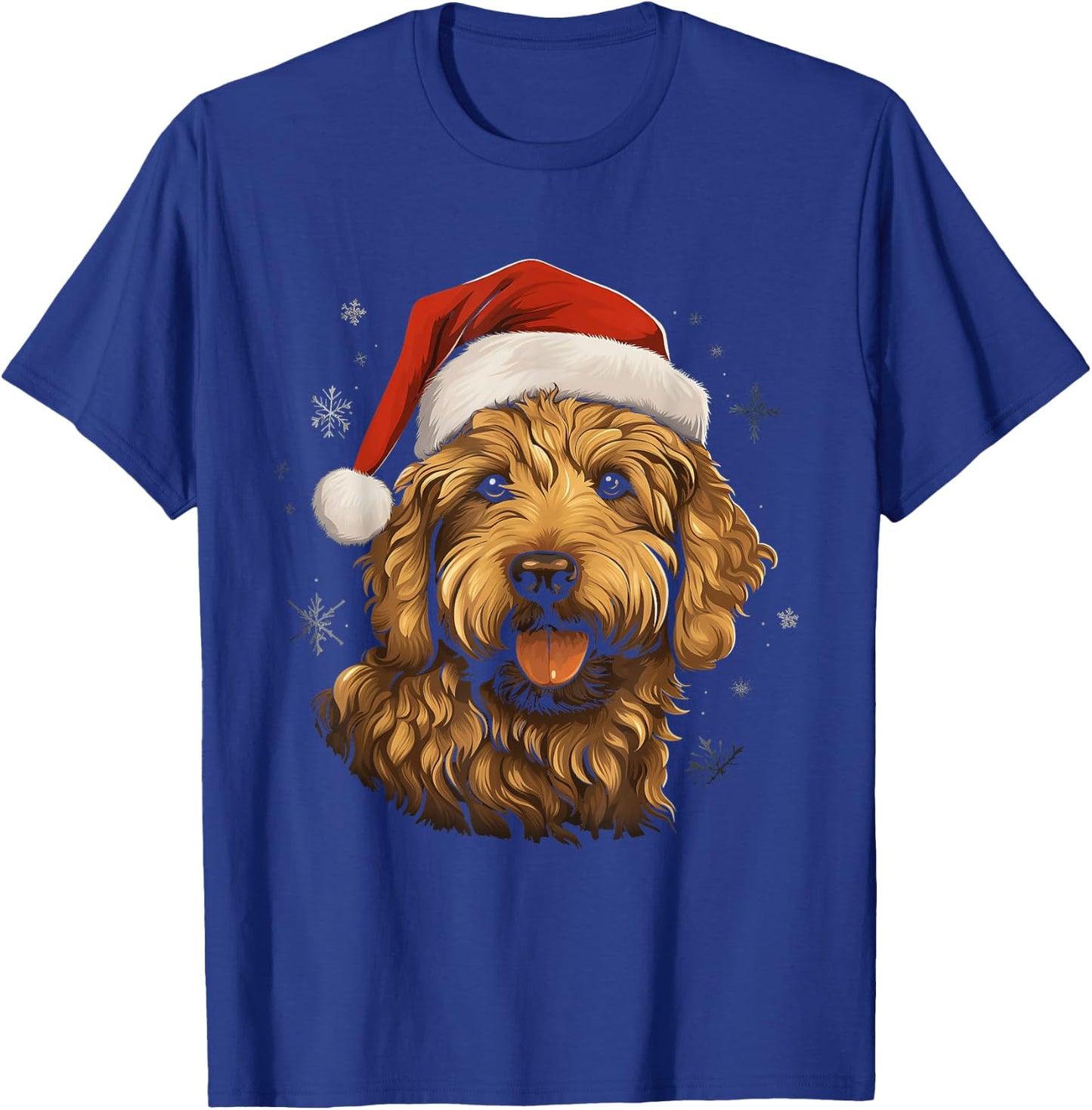 Golden Doodle Dog Dogs Christmas Walk T-Shirt - T-Shirt | Royal