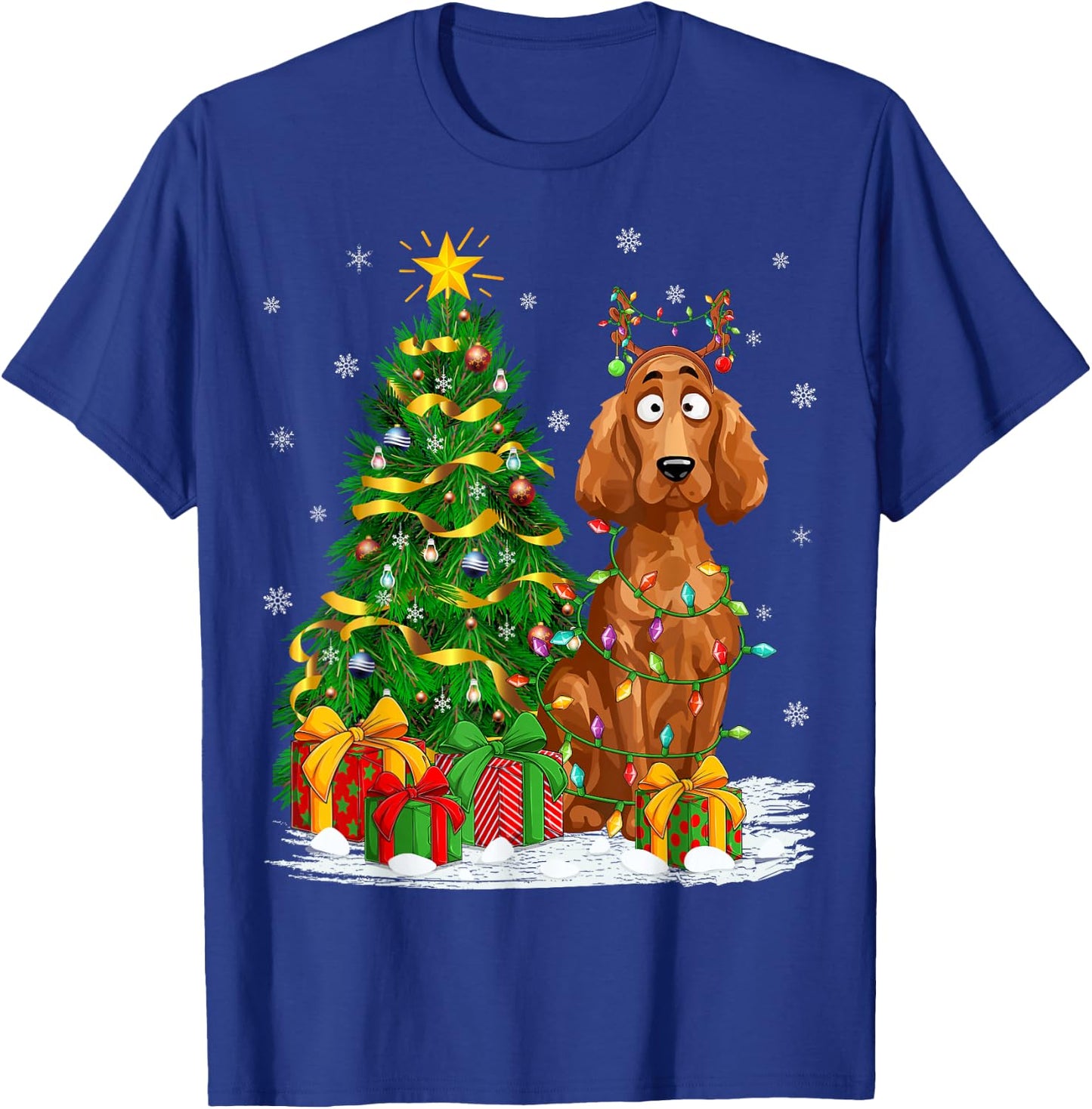Irish Setter Dog Lover Xmas Lighting Irish Setter Christmas T-Shirt - T-Shirt | Royal