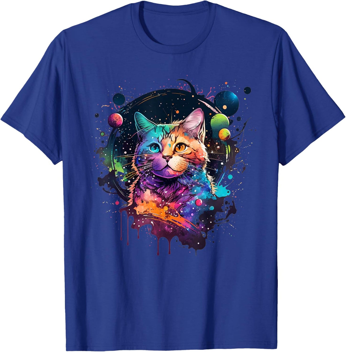 Cat Space Cat Galaxy Kitten Space Kitten Cat Women Kids T-Shirt - T-Shirt | Royal