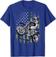 Dirt Bike American Camo Flag Motocross Dirtbike Biker T-Shirt - T-Shirt | Royal