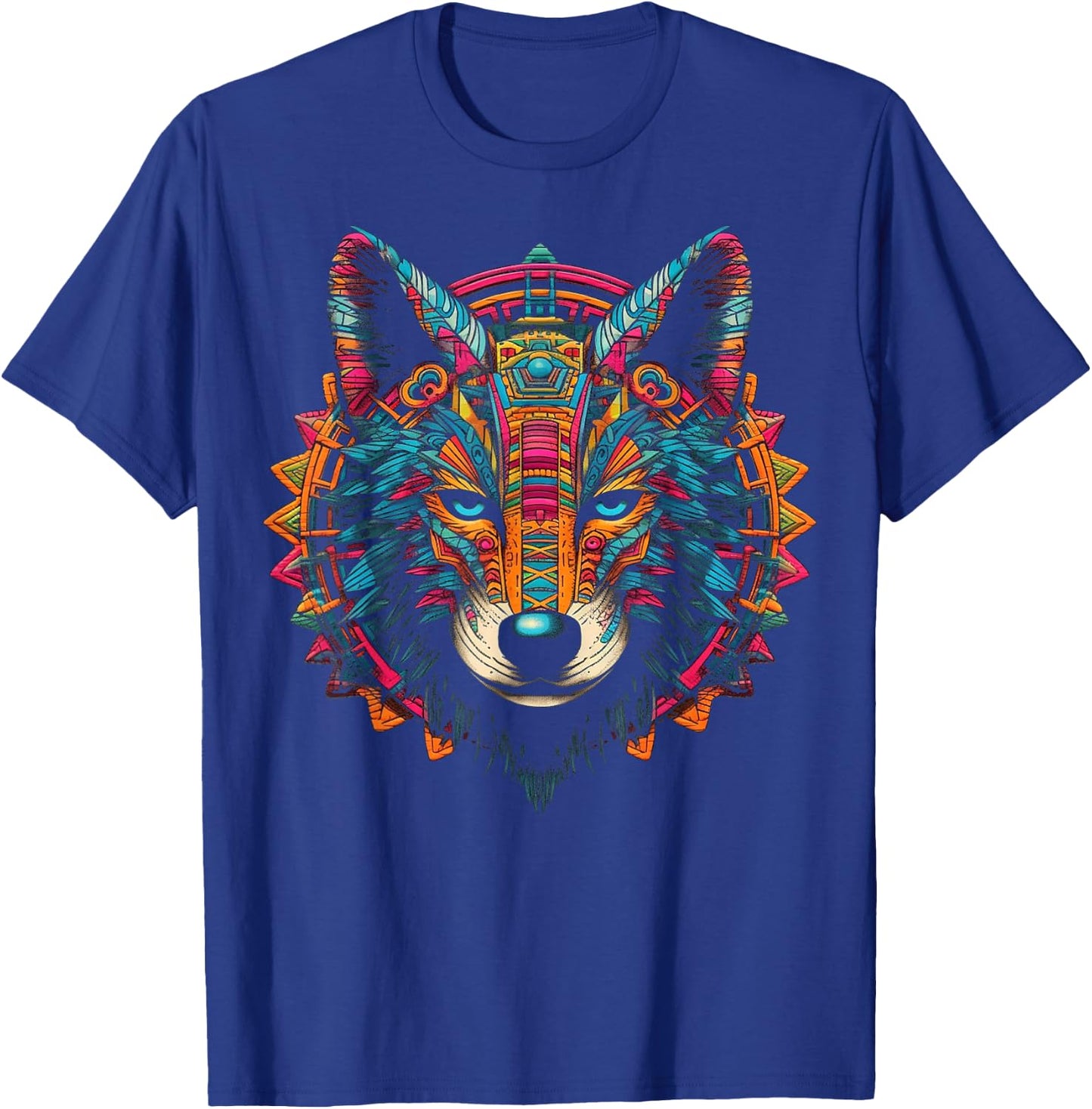 Wolf Mandala Artwork | Animal Motif Wolf T-Shirt - T-Shirt | Royal