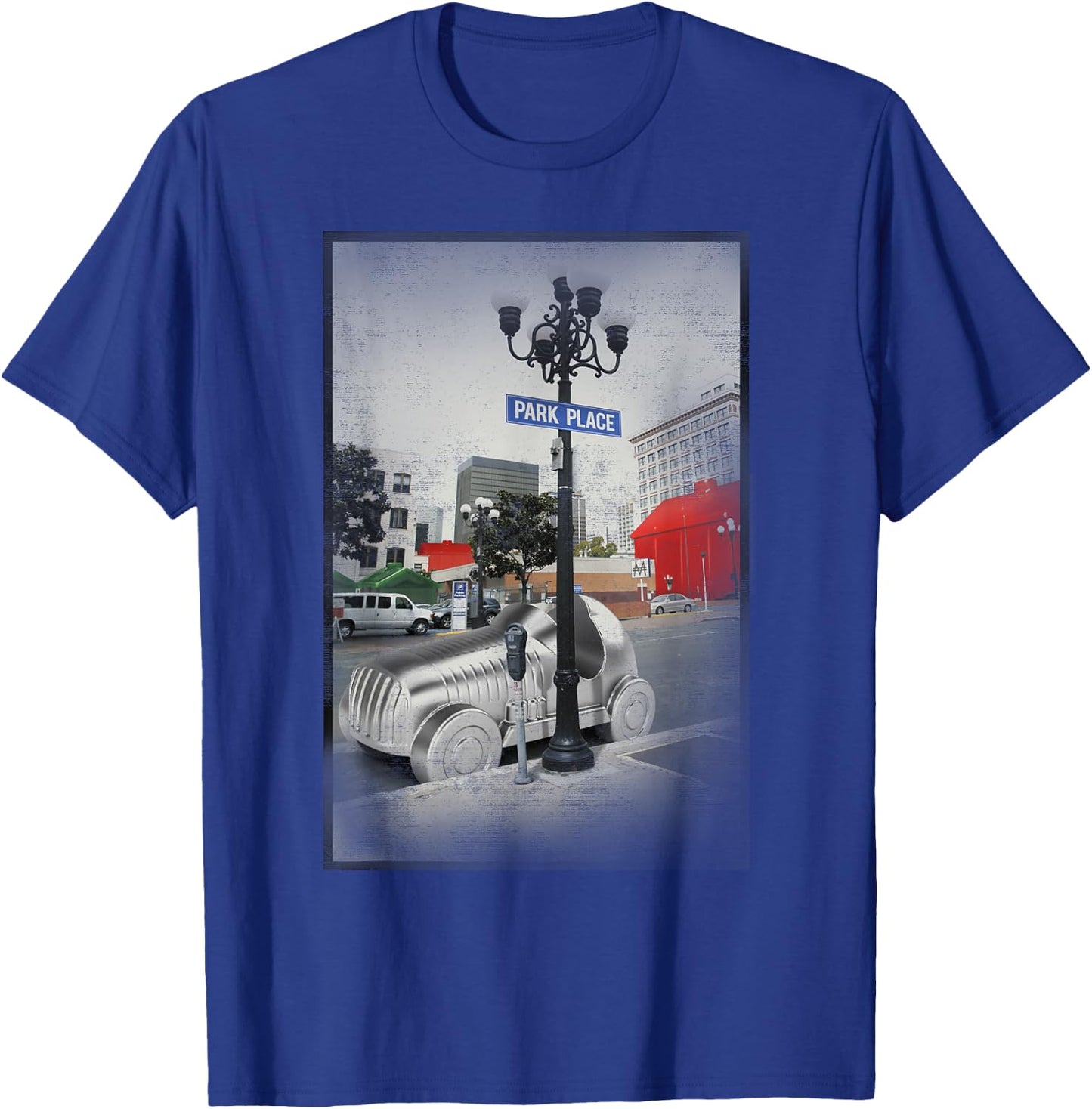 Monopoly Game Piece Car Park Place Vintage Picture Poster T-Shirt - T-Shirt | Royal