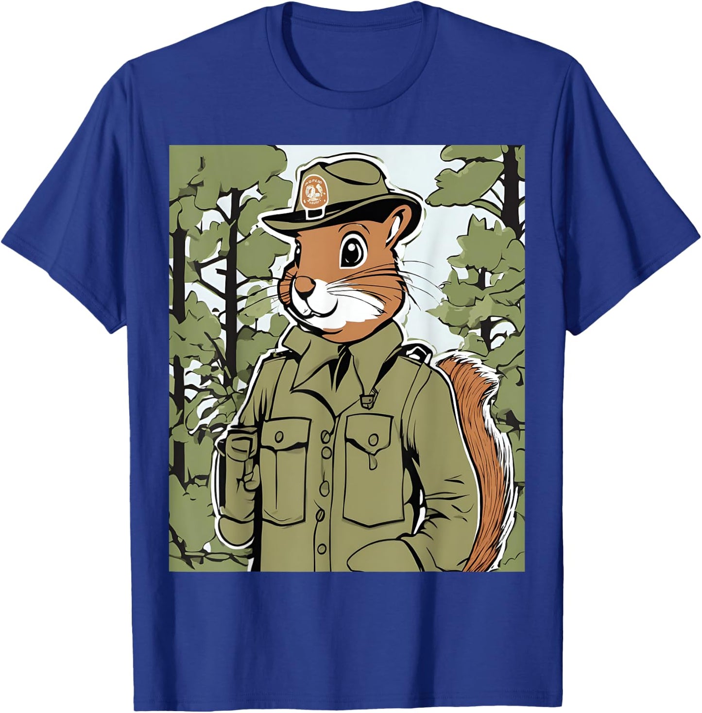 Squirrel Park Ranger Forest Protector Wildlife T-Shirt - T-Shirt | Royal