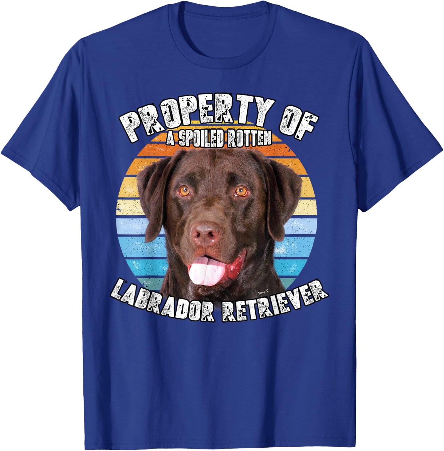 Labrador Retriever Chocolate Owner Lover Retro Vintage T-Shirt - T-Shirt | Royal