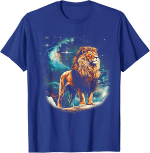 Starry Sky Proud Lion Male T-Shirt - T-Shirt | Royal