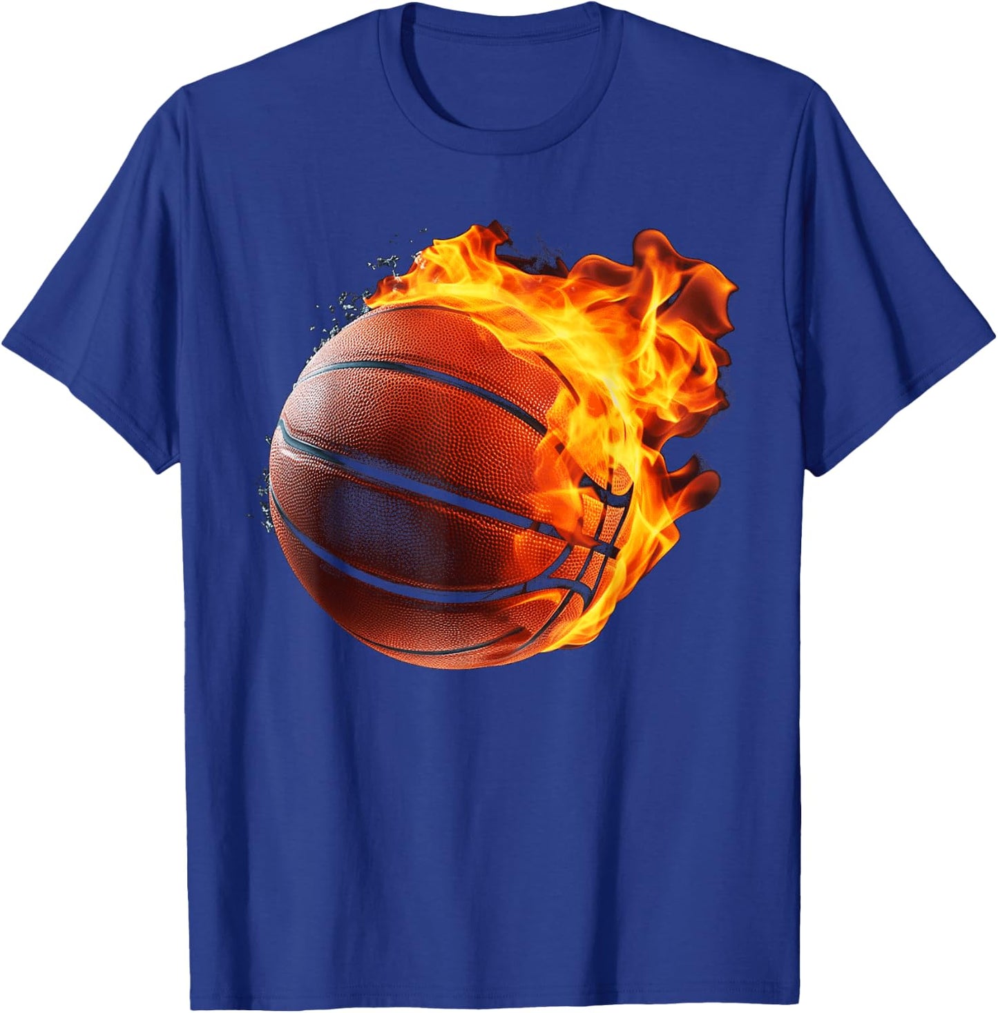 Fire Basketball Ball Flaming Basketball Player T-Shirt - T-Shirt | Royal