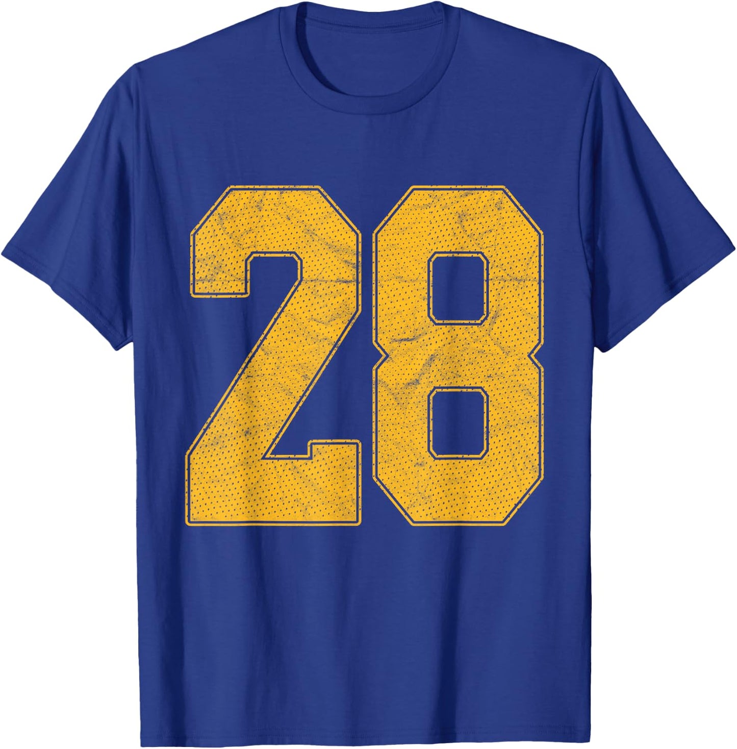 Number 28 Numbered Uniform Sports Team Jersey 28th Birthday T-Shirt - T-Shirt | Royal