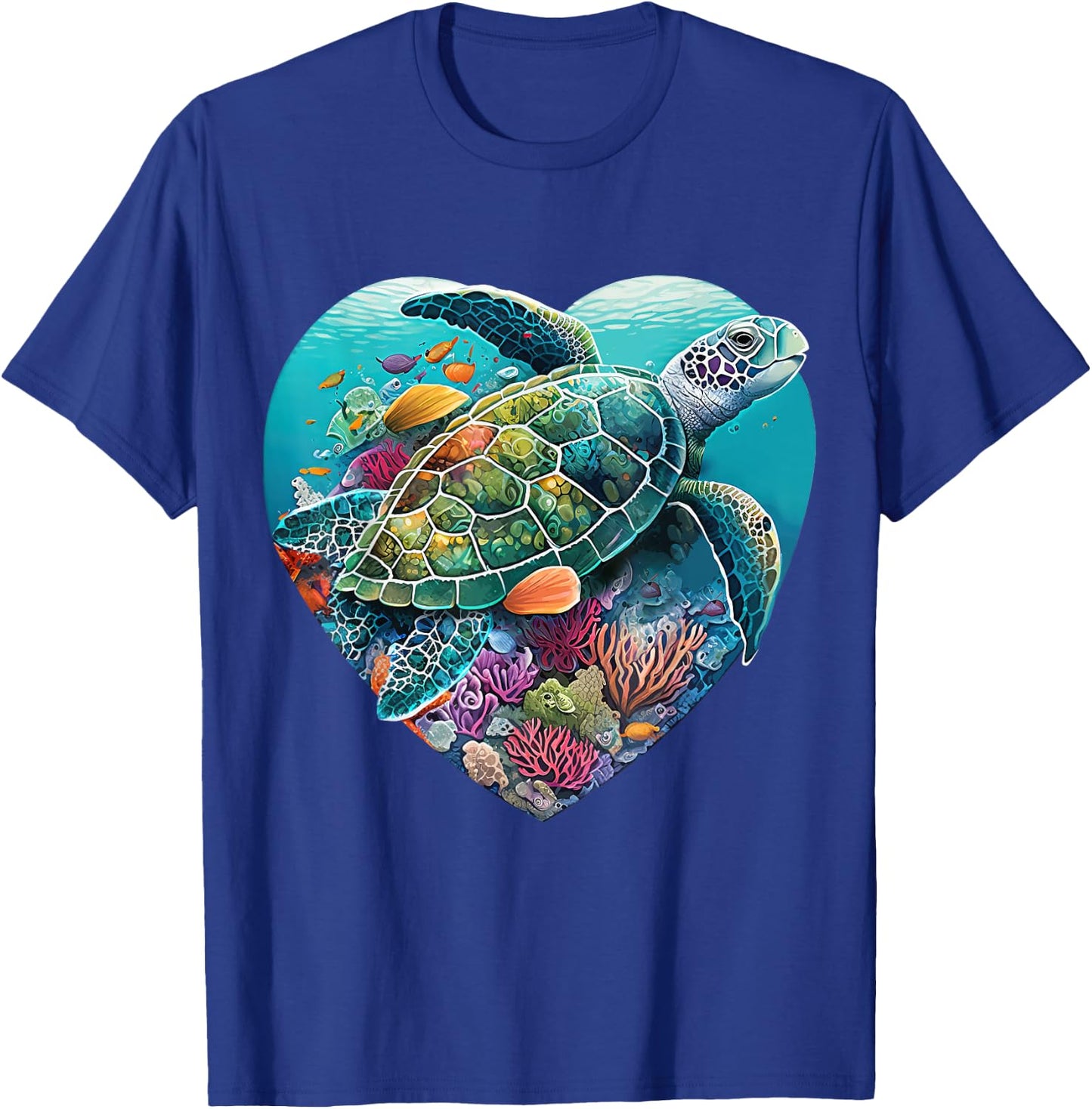 Sea Turtle Beach Lover Ocean Animal Graphic Novelty T-Shirt - T-Shirt | Royal