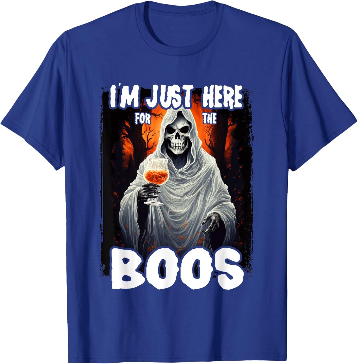 I'm Just Here For The Boos Ghost Funny Men Women Halloween T-Shirt - T-Shirt | Royal